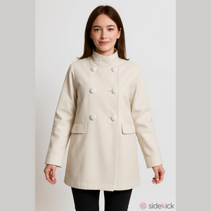 Jacket Pea Coat Cream neutral color Size 6p TALBOTS